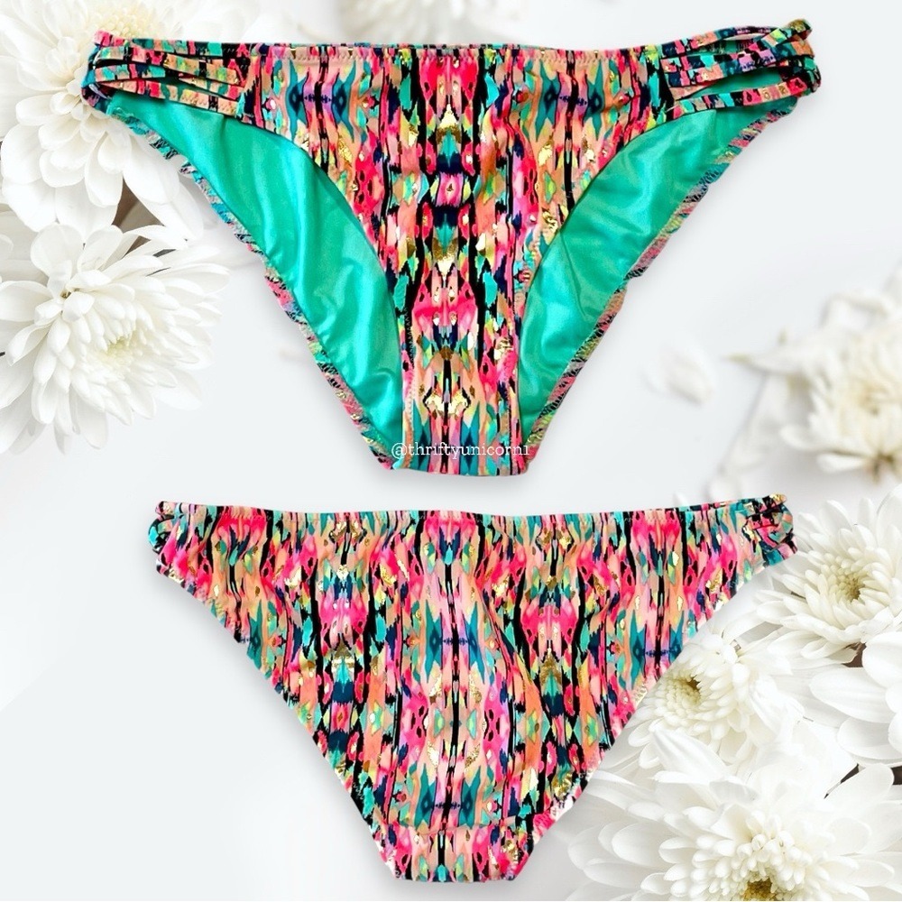 NWOT Shade & Shore Strappy Small Bikini Bottom RN#64664 Womens Multicolor